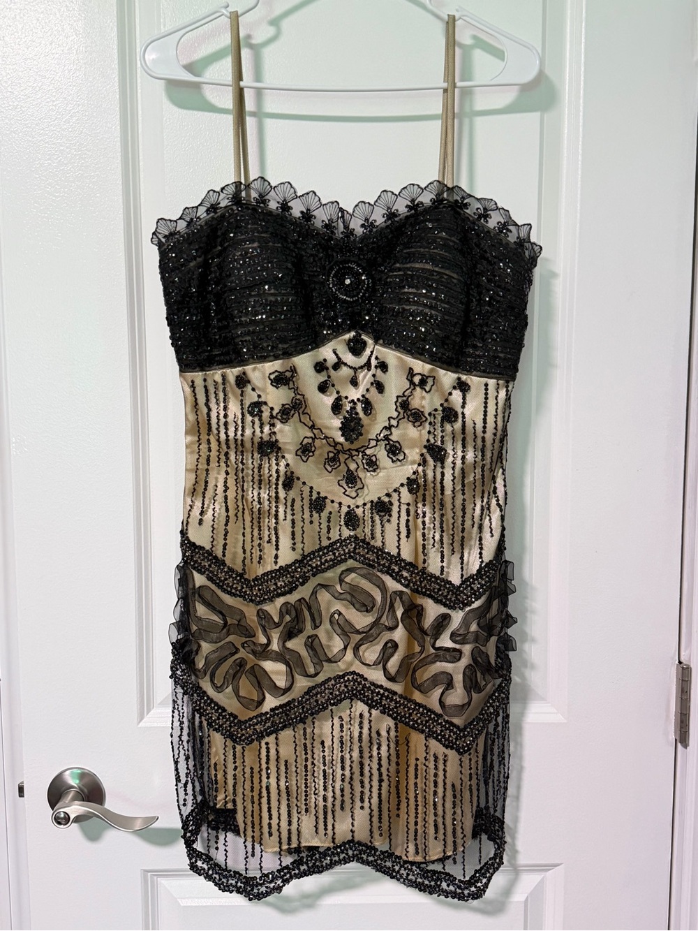 Vintage Inspired Beaded Sequins Slip Dress